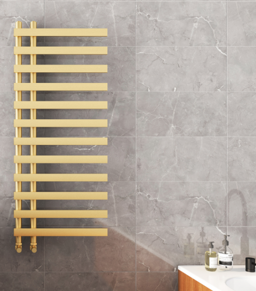 Verona Brushed Brass Designer Towel Radiator